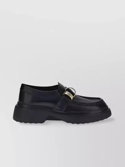 Tod's Metal Rings Platform Sole Leather Loafers