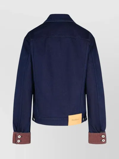 Jw Anderson Cotton Jacket Featuring Chest Pockets In Blue