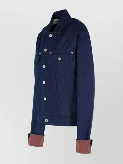 Jw Anderson Cotton Jacket Featuring Chest Pockets In Blue