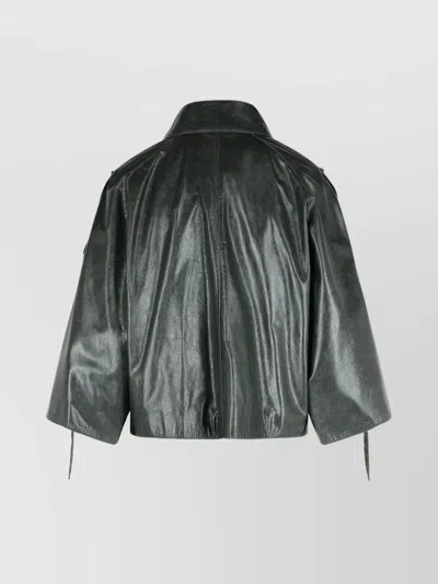 Max Mara Double Breasted Leather Jacket