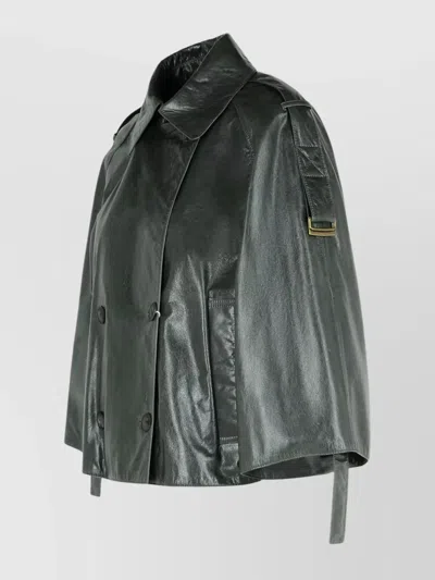 Max Mara Double Breasted Leather Jacket