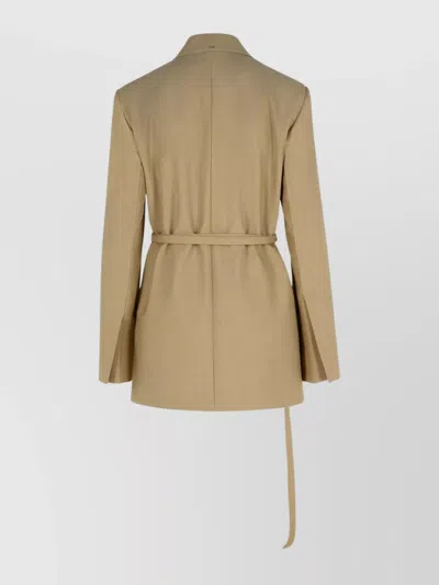Sportmax Wool Blazer With Belted Waist And Flap Pockets In Multi