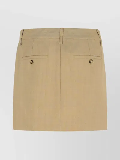 Sportmax 'fify' Beige Brown Virgin Wool Miniskirt In Multi