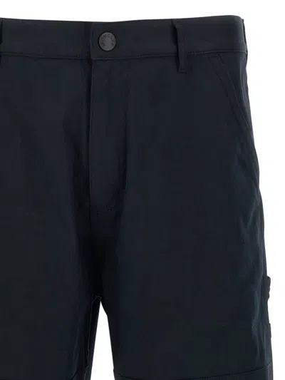 Moncler Cotton Trousers With Belt Loops And Pockets In Blue