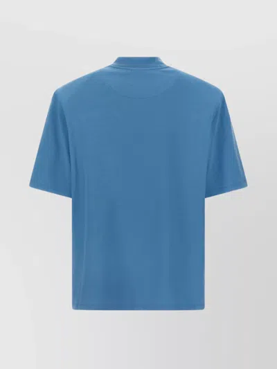 Attico Maxi Shoulder Strap T-shirt Light Blue In Blue