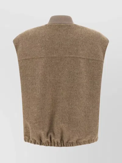 Brunello Cucinelli Vest With Shiny Zipper Pull