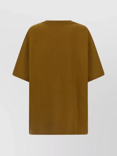 Attico Embroidered Logo T-shirt With Asymmetric Hem In Green