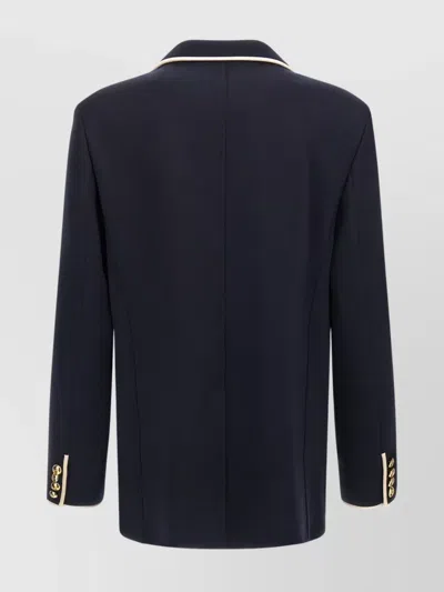 Valentino Double-breasted Blazer Gold Buttons In Black