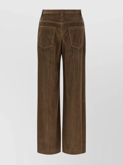 Brunello Cucinelli Trousers Ribbed Back Pockets In Brown