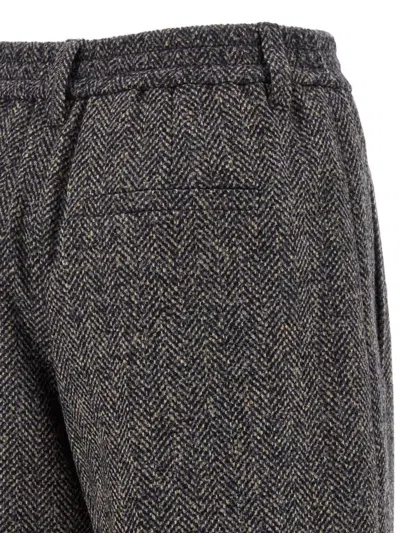 Brunello Cucinelli Wool Bermuda Shorts Pants Multicolor In Gray