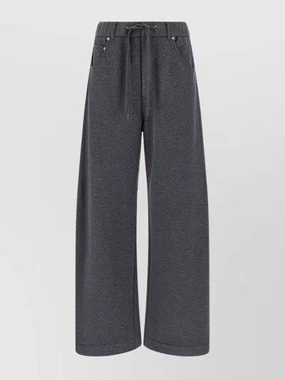 Brunello Cucinelli Cotton Joggers With Back Pocket And Wide Leg