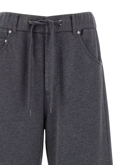 Brunello Cucinelli Cotton Joggers With Back Pocket And Wide Leg