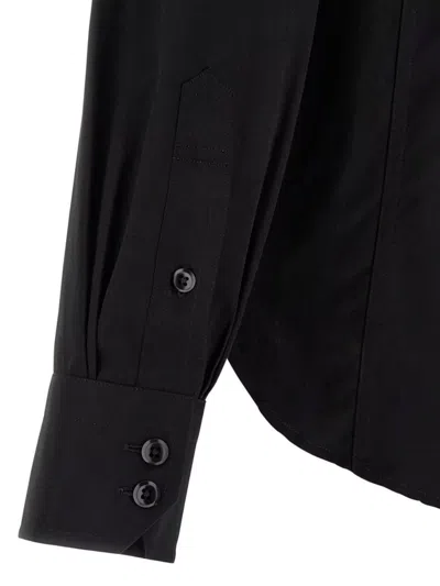 Tom Ford Silk Shirt With Button-down Collar And Chest Pockets In Black