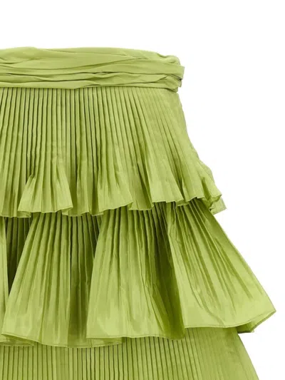 Valentino Green Taffet Skirt In Green