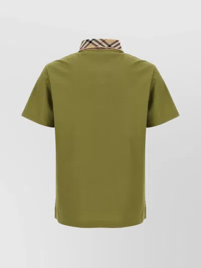 Burberry Organic Cotton Blend Polo Shirt In Green