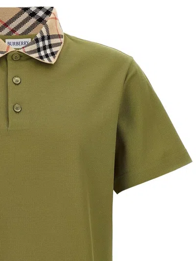 Burberry Organic Cotton Blend Polo Shirt In Green