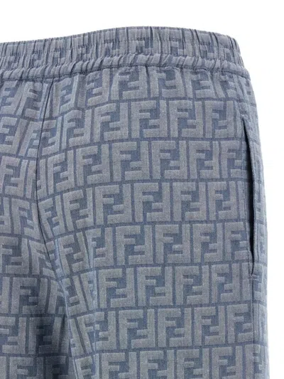 Fendi Women Ff Chambray Denim Pants