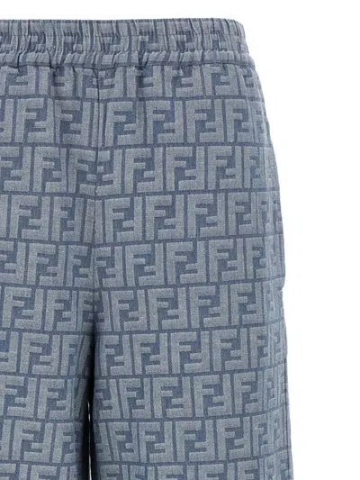 Fendi Women Ff Chambray Denim Pants