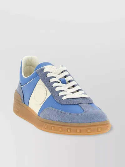 Valentino Upvillage Suede-trimmed Leather Sneakers
