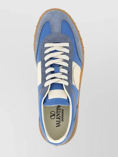Valentino Upvillage Suede-trimmed Leather Sneakers