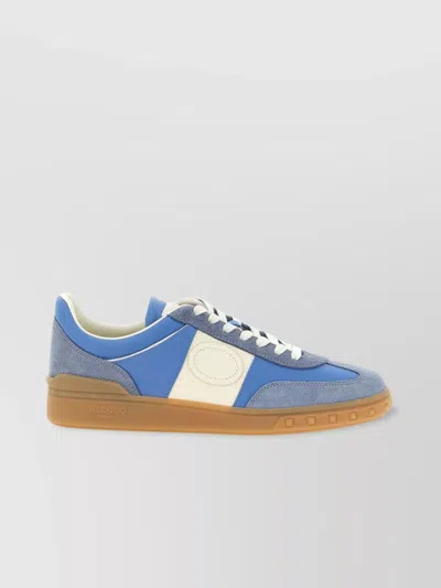 Valentino Upvillage Suede-trimmed Leather Sneakers