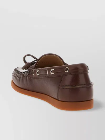 Valentino Garavani Brown Leather Palm Avenue Loafers
