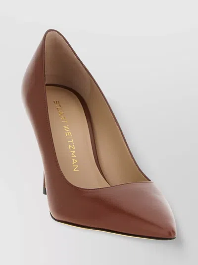 Stuart Weitzman Power Pointed Toe Stiletto Leather Pumps