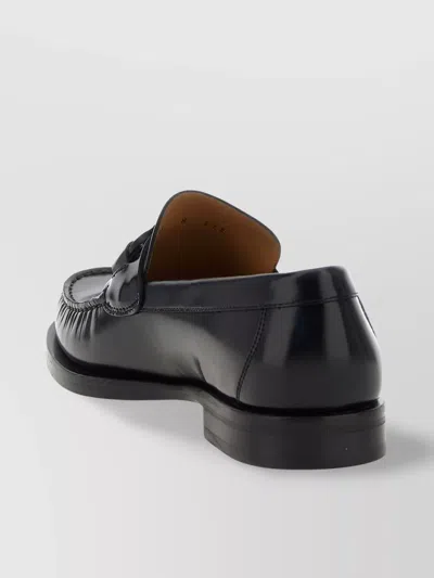 Ferragamo Black Reversible Gancini Ornament Loafers In Nero