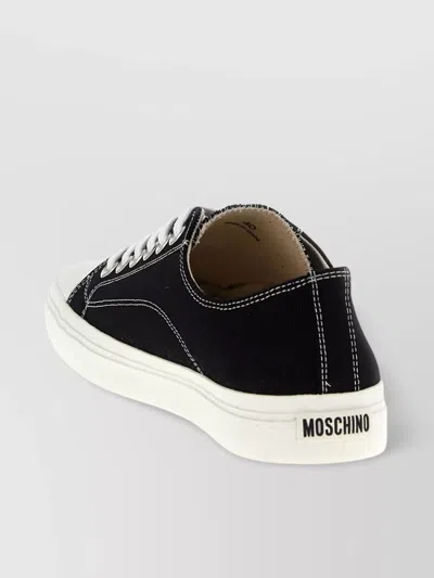 Moschino Sneakers In Canvas Edge In Black