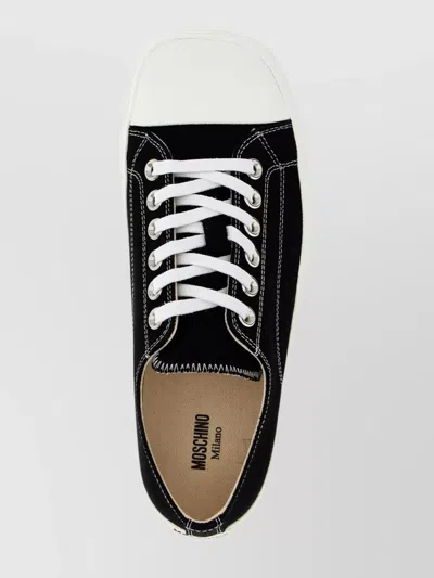 Moschino Sneakers In Canvas Edge In Black