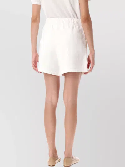 Anine Bing Fleece Shorts With Elastic Waistband And Side Pockets In White