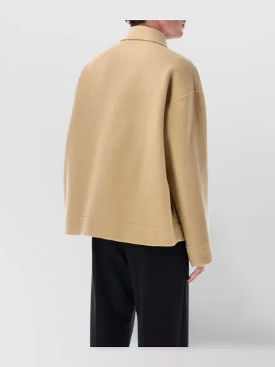 Jil Sander Embroidered 170 Front Pocket Jacket In Neutral