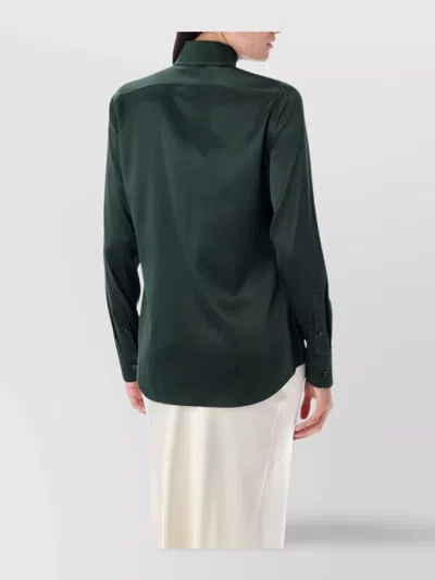 Ralph Lauren Cameron Satin Long-sleeve Shirt