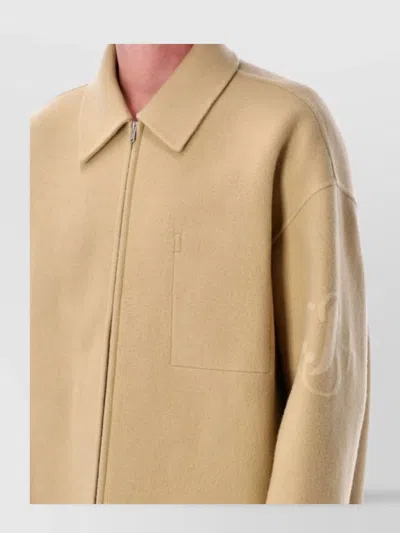 Jil Sander Embroidered 170 Front Pocket Jacket In Neutral