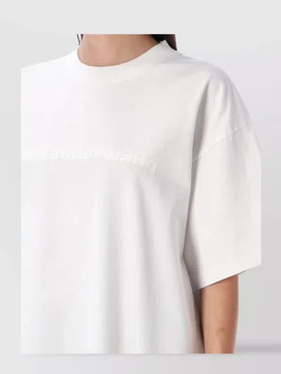 Alexander Wang Essential Jersey Short Sleeve Tee With Puff Logo And Bound Neck Clothing In White