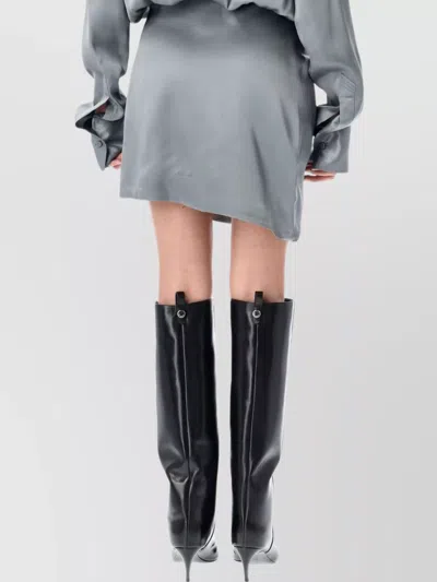 Attico Grey Mini Dress In Gray