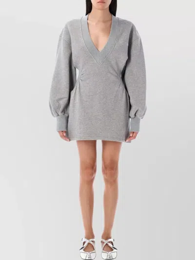 Attico Mini Dress V Neck With Elasticated Waist