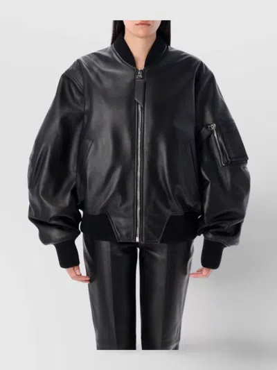 Attico Anja Bomber Front Pockets In Black