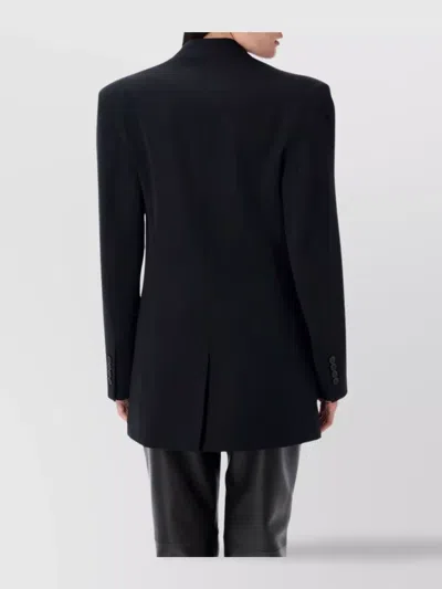 Attico Tailored Jacket With Back Vent And Flap Pockets In Black