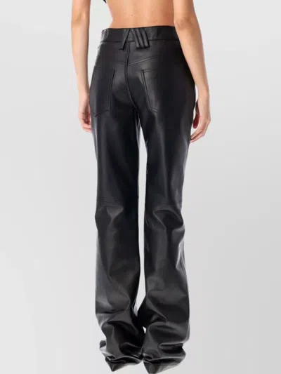 Attico Belt Loops Leather Pant Front Back Pockets In Multi