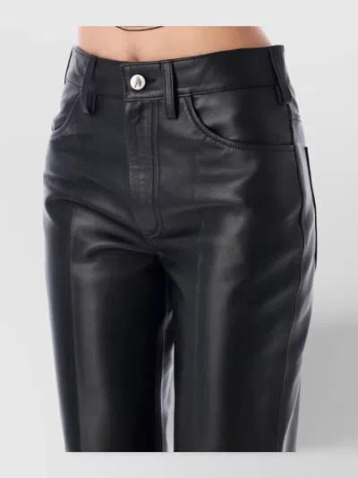 Attico Belt Loops Leather Pant Front Back Pockets In Multi