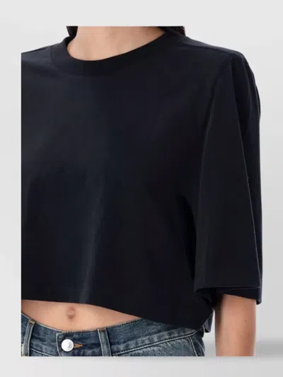 Isabel Marant Cropped T-shirt Short Sleeves In Black