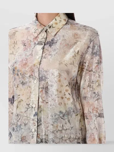 Golden Goose Floral Sequin Embellished Shirt In Multi