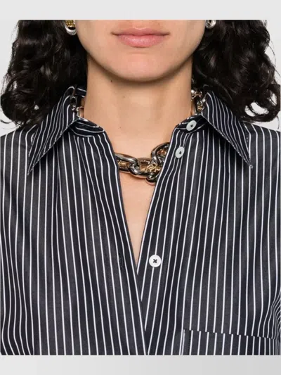 Totême Striped Shirtdress Cotton Chest Pocket Detail In Gray