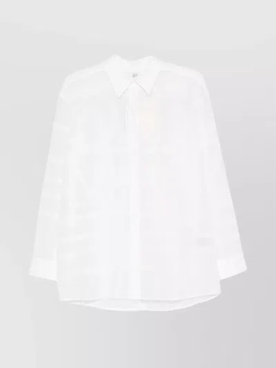 Totême Sheer Geometric Crochet Shirt With Long Sleeves