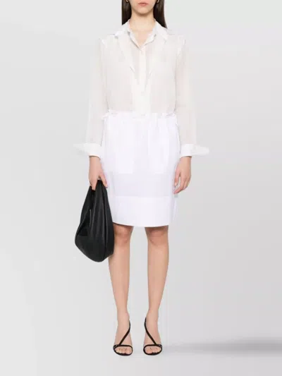 Totême Sheer Fabric Long Sleeve Top In White