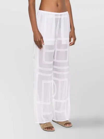 Totême Straight Trousers With Crochet Detailing And Geometric Pattern