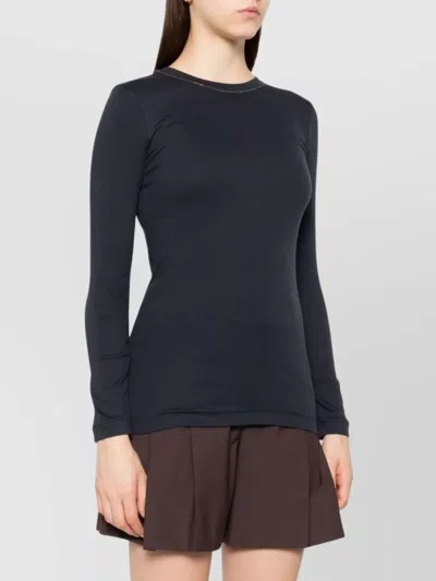 Brunello Cucinelli Embellished Crewneck Sweater With Keyhole Detail In Black