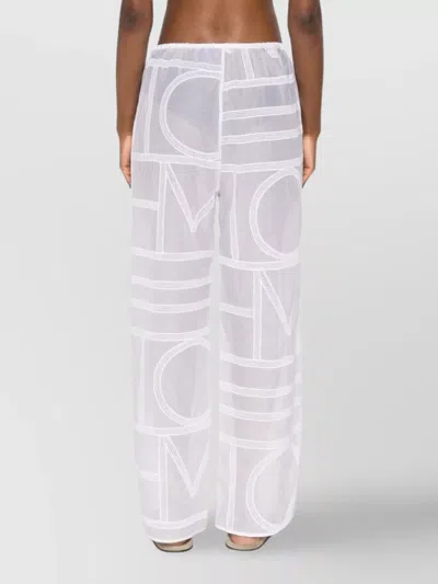 Totême Straight Trousers With Crochet Detailing And Geometric Pattern