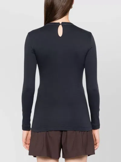 Brunello Cucinelli Embellished Crewneck Sweater With Keyhole Detail In Black